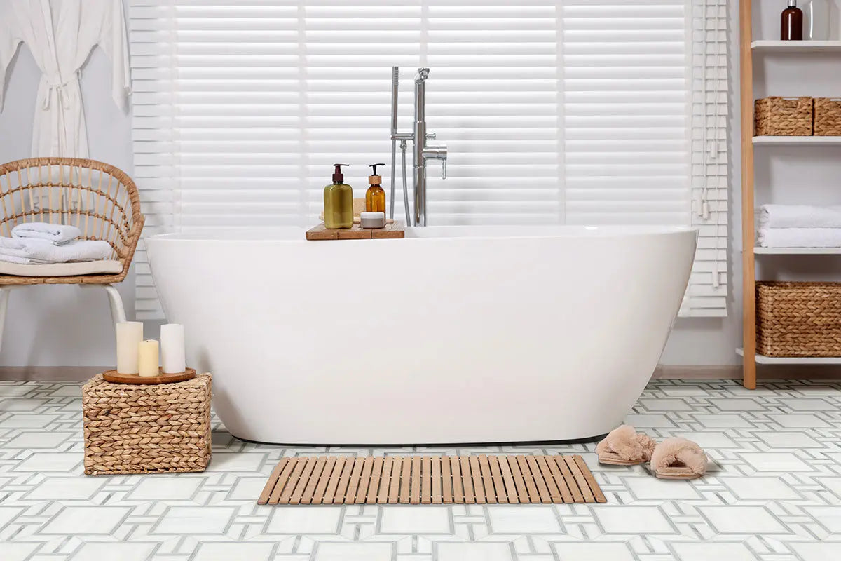 MSI Surfaces Backsplash Bianco Dolomite Alana Polished Mosaic Tile