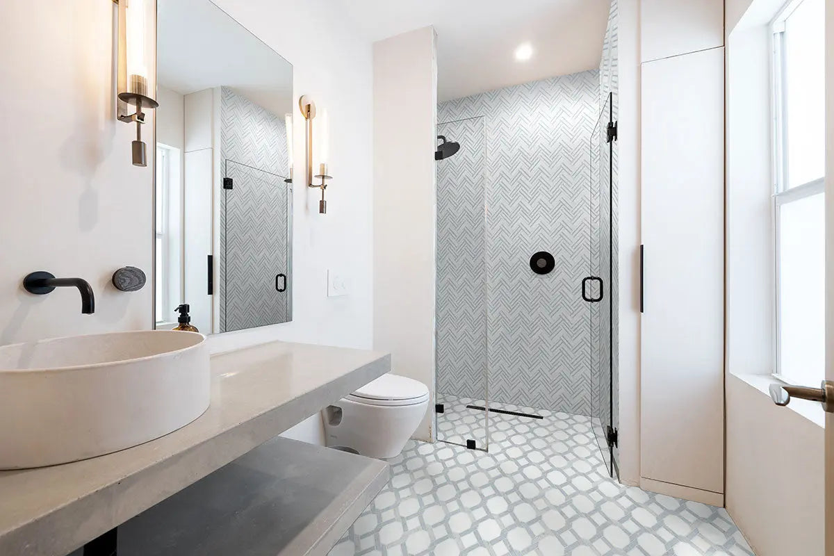 MSI Surfaces Backsplash Geometric Azula Linea Polished Mosaic Tile