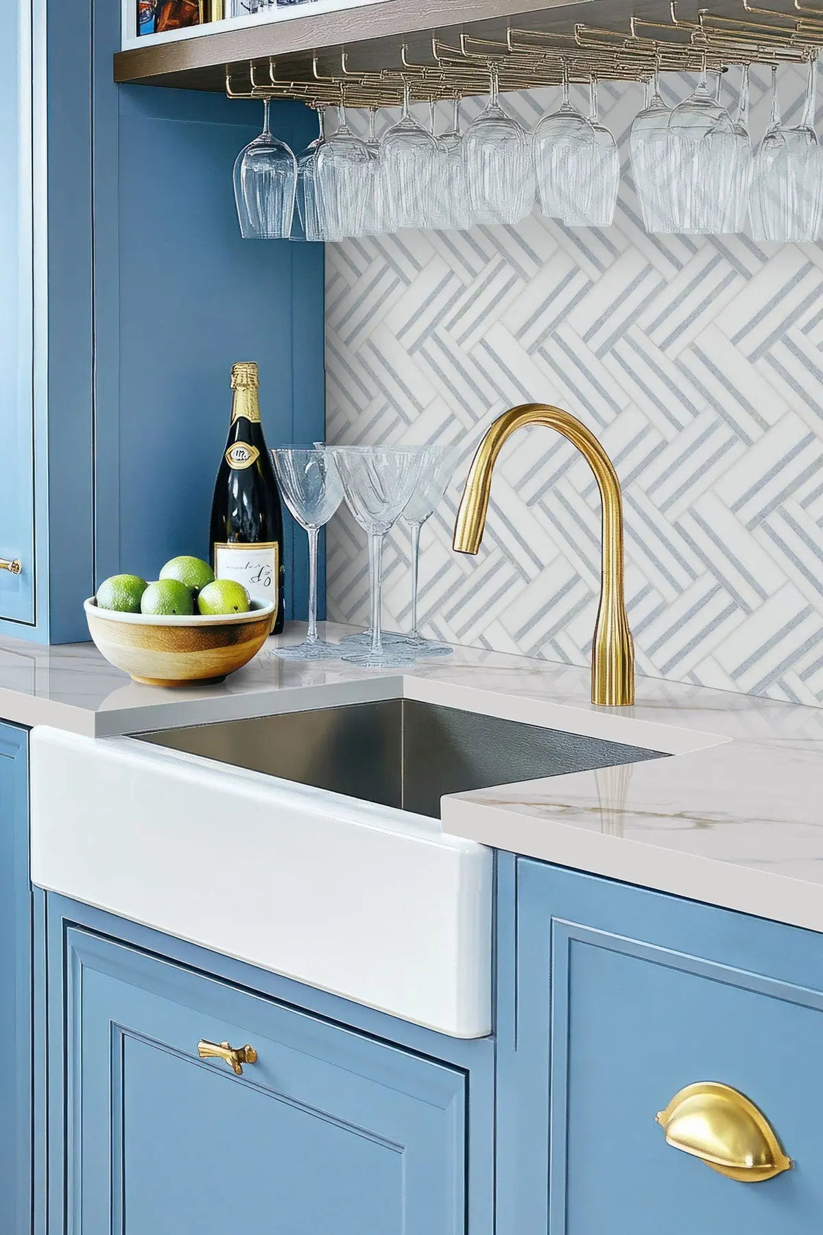 MSI Surfaces Backsplash Geometric Azula Linea Polished Mosaic Tile
