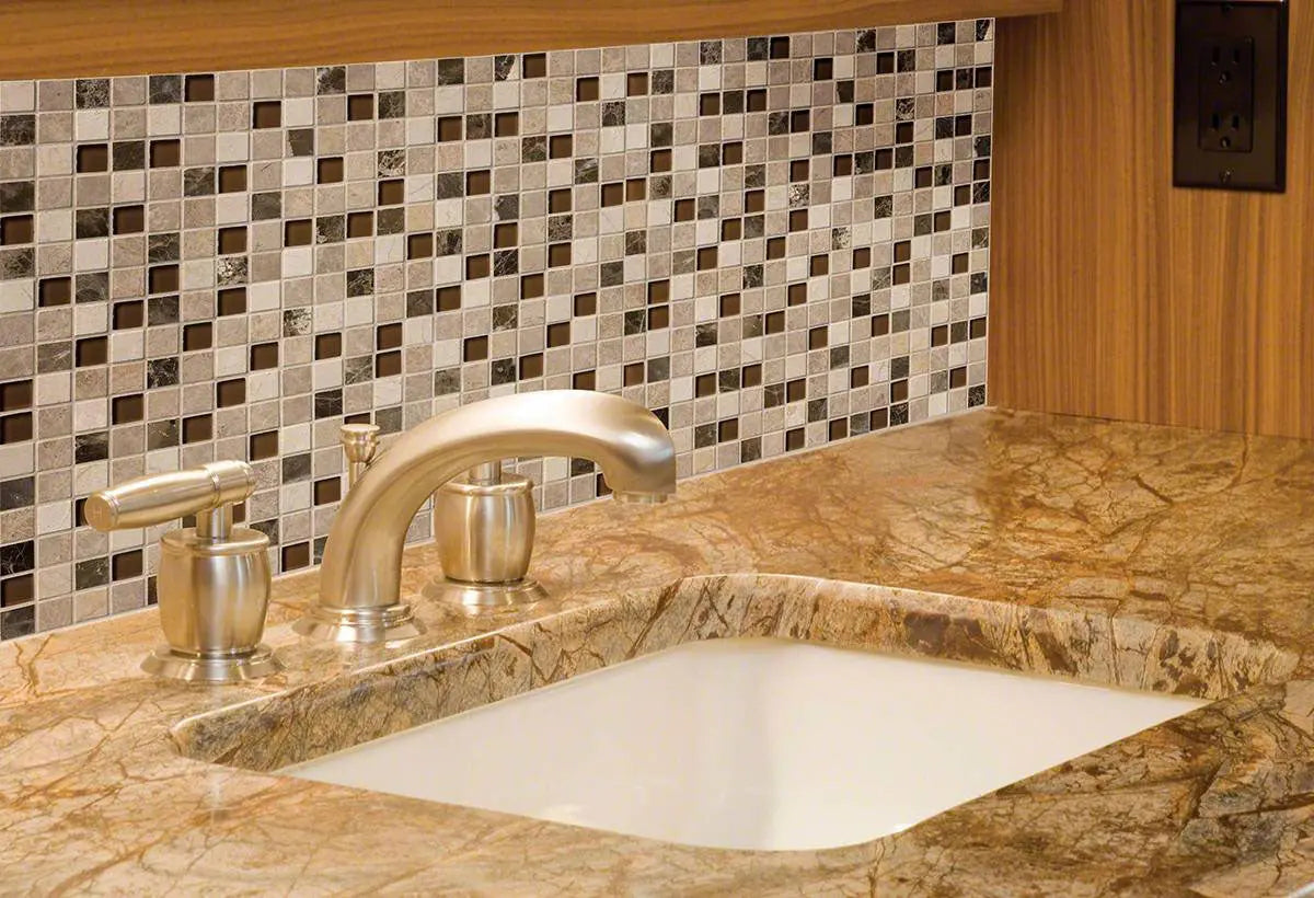 MSI Surfaces Backsplash Ibiza Blend Mosaic Mesh Backed Tile - Plumbing Market