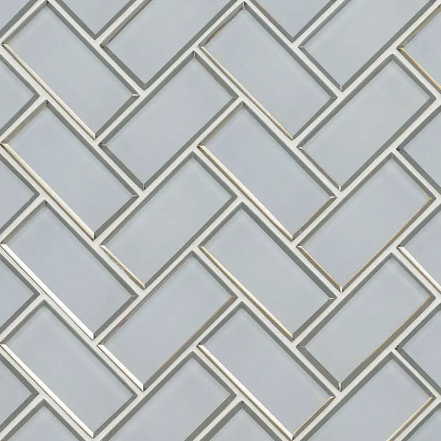 MSI Surfaces Backsplash Ice Bevel Herringbone Tile 8mm - Plumbing Market