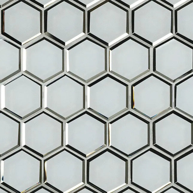 MSI Surfaces Backsplash Ice Beveled 3" Hexagon Mosaic Tile - Plumbing Market
