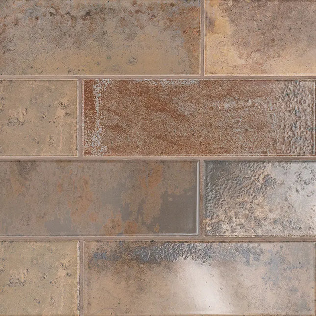 MSI Surfaces Backsplash Marza Rust 4X12 Glossy Subway Tile - Plumbing Market