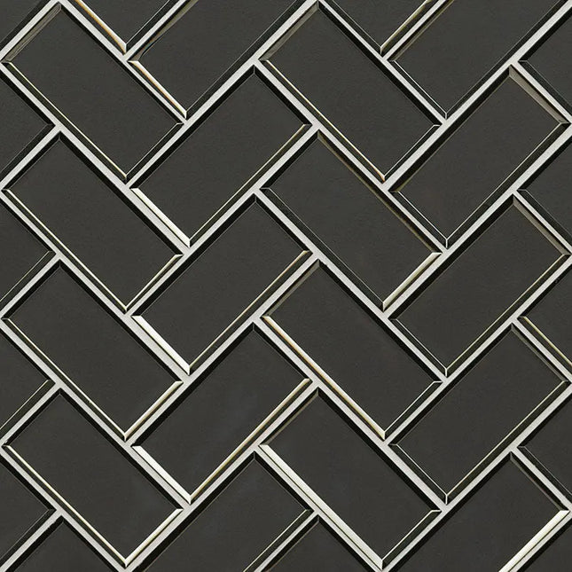MSI Surfaces Backsplash Metallic Gray Bevel Herringbone Tile - Plumbing Market