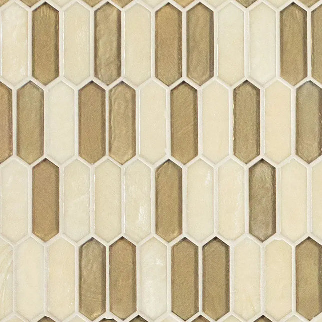 MSI Surfaces Backsplash Pixie Gold Picket Pattern Glass Tile 6mm - Plumbing Market