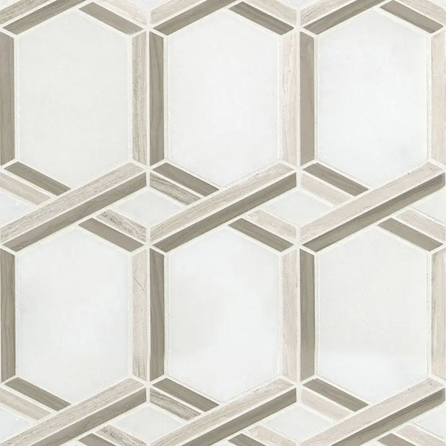 MSI Surfaces Backsplash Royal Link Geometric Polished Marble Tile - Plumbing Market