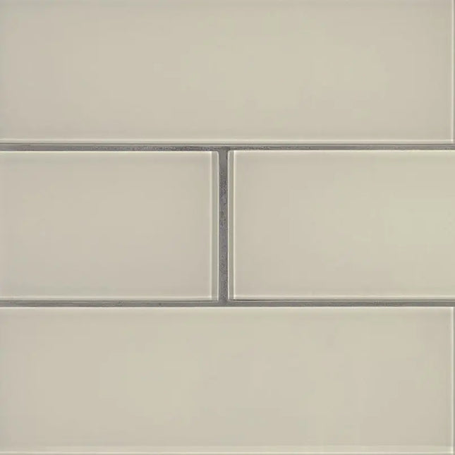 MSI Surfaces Backsplash Snowcap White Subway Glass Tile 4x12 - Plumbing Market