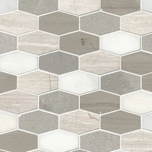 MSI Surfaces Bellagio Blend Elongated Hexagon Mosaic Tile - Plumbing Market