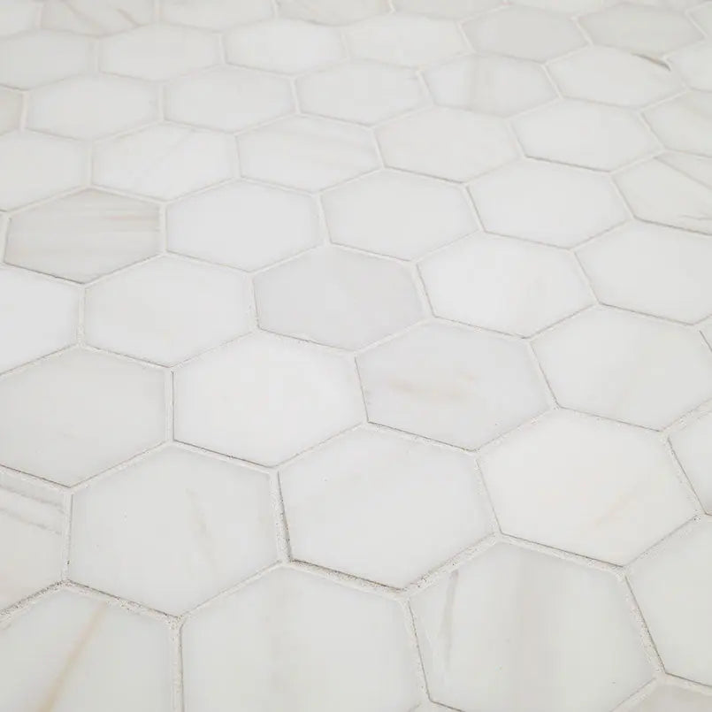 MSI Surfaces Bianco Dolomite 2” Hexagon Mosaic Marble Tile