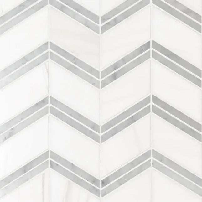 MSI Surfaces Bianco Dolomite Cheveron Mosaic SMOT-BIANDOL-CHEP - Plumbing Market
