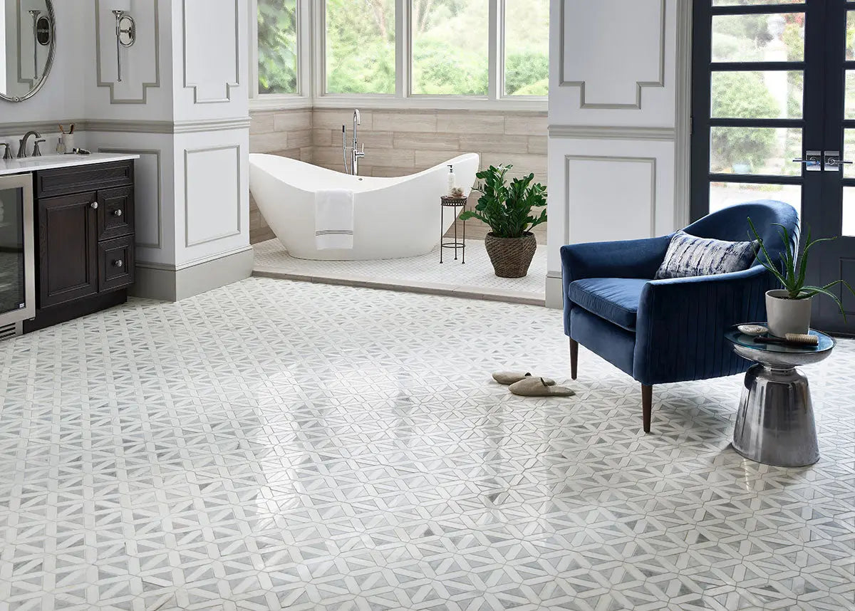MSI Surfaces Bianco Dolomite Dotty Mosaic SMOT-BIANDOL-DOTP - Plumbing Market