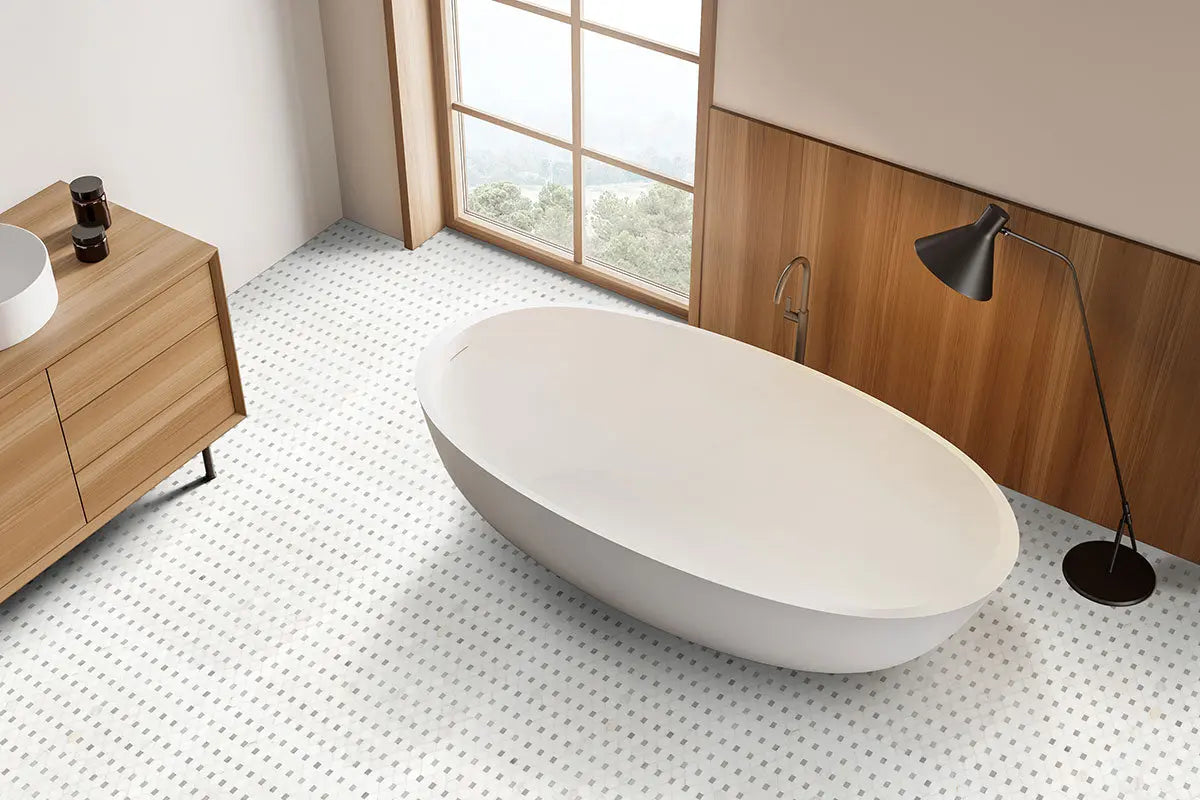 MSI Surfaces Bianco Dolomite Dotty Mosaic SMOT-BIANDOL-DOTP - Plumbing Market
