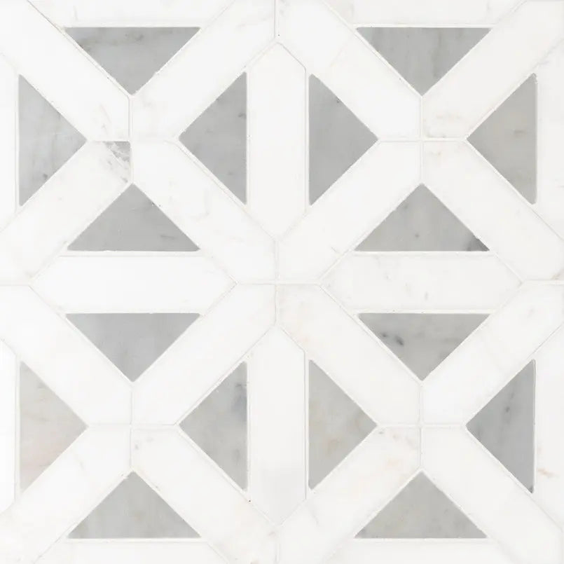 MSI Surfaces Bianco Dolomite Geometrica Marble Tile Polished