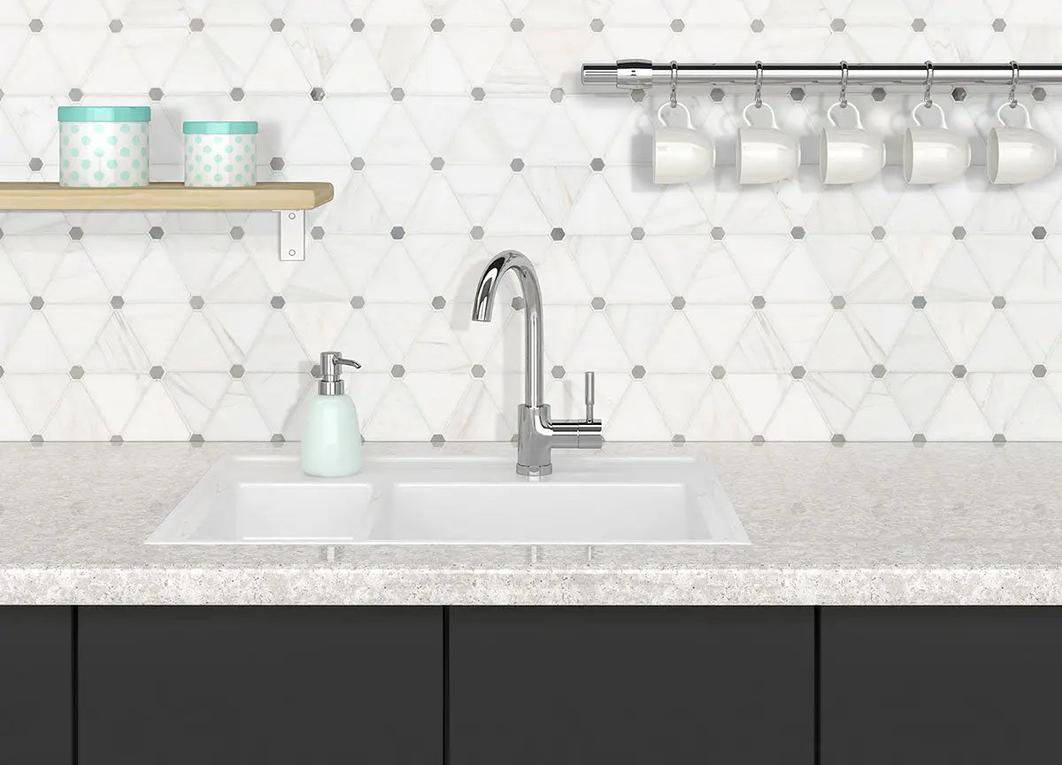 MSI Surfaces Bianco Dolomite Pinwheel Mosaic SMOT-BIANDOL-PINWP - Plumbing Market
