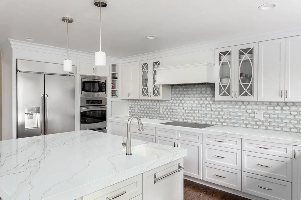 MSI Surfaces Bianco Geometric Dolomite Lynx Polished Marble Tile