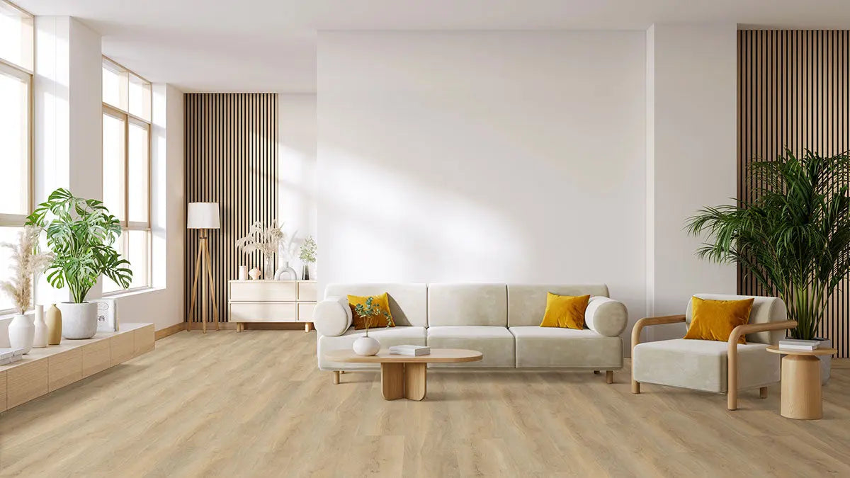 MSI Surfaces Blonde Fluted Acoustic Wood Slat Panels