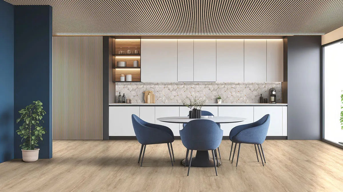MSI Surfaces Blonde Fluted Acoustic Wood Slat Panels
