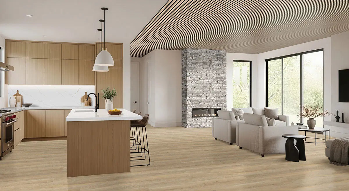 MSI Surfaces Blonde Fluted Acoustic Wood Slat Panels
