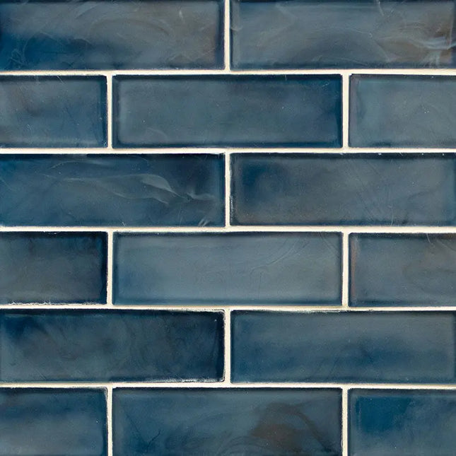MSI Surfaces Blue Shimmer Subway Glass Tile SMOT-GLSST-BLUSHI6MM - Plumbing Market