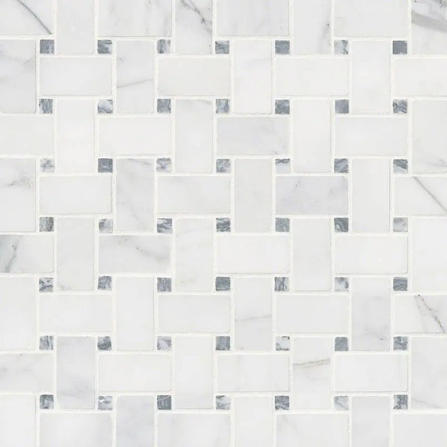 MSI Surfaces Calacatta Cressa Basketweave Mosaic SMOT-CALCRE-BWH - Plumbing Market