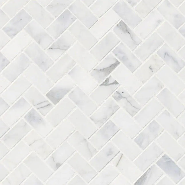 MSI Surfaces Calacatta Cressa Herringbone Mosaic SMOT-CALCRE-HBH - Plumbing Market