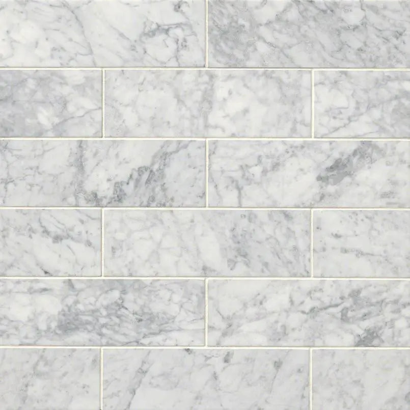 MSI Surfaces Carrara White Marble Subway Tile 4x12 Polished