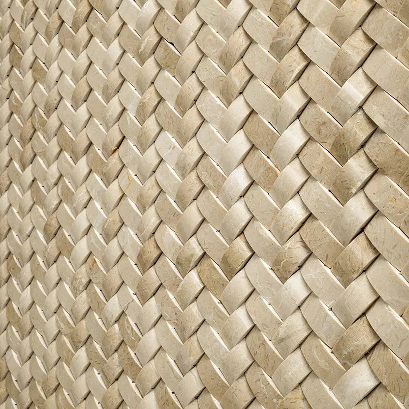 MSI Surfaces Crema Arched Herringbone Marble Tile Polished