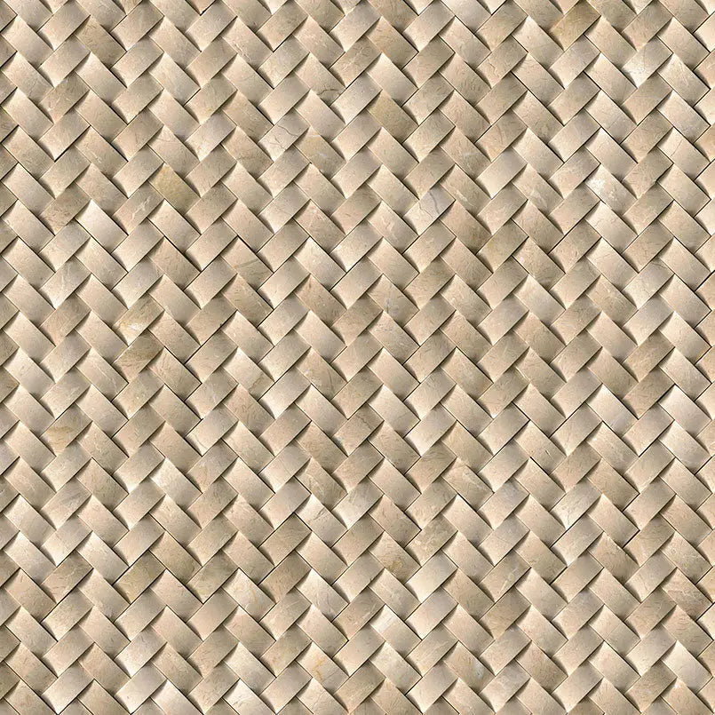 MSI Surfaces Crema Arched Herringbone Marble Tile Polished