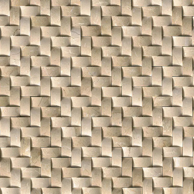 MSI Surfaces Crema Arched Herringbone Marble Tile Polished