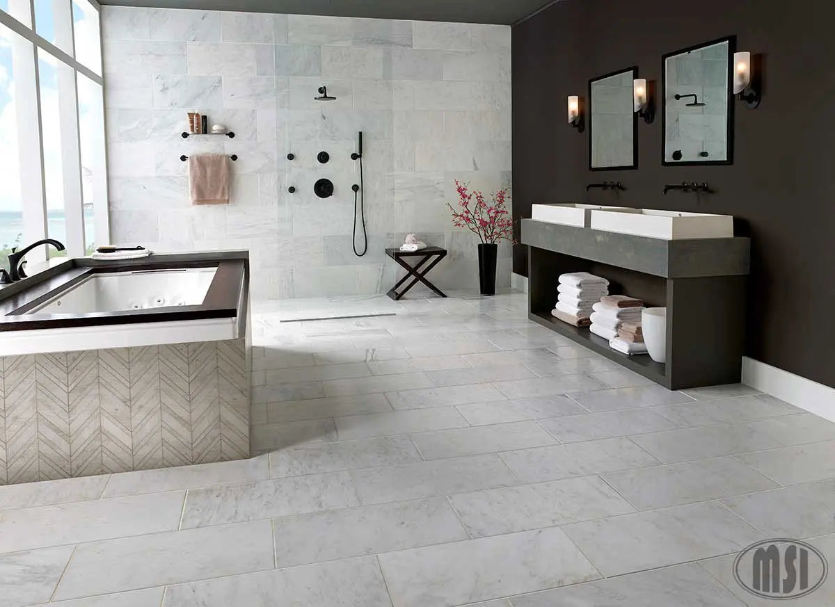 MSI Surfaces Flooring Arabescato Carrara Marble Tile Polished 12 x 12