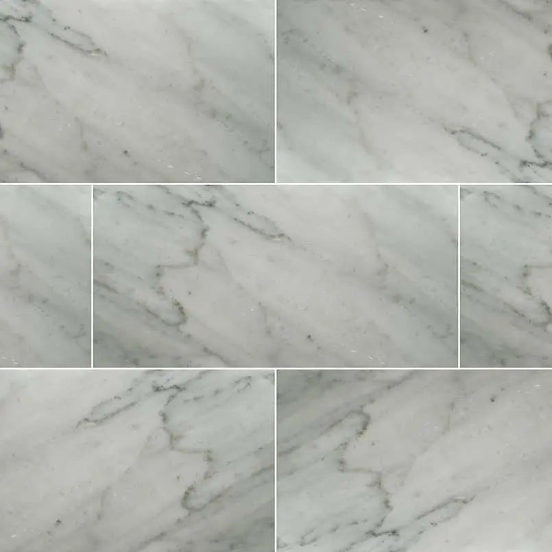 MSI Surfaces Flooring Carrara White Marble Tile 12 x 24 Honed