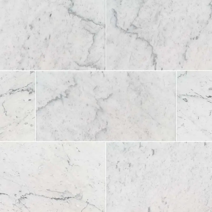 MSI Surfaces Flooring Carrara White Marble Tile 12 x 24 Polished