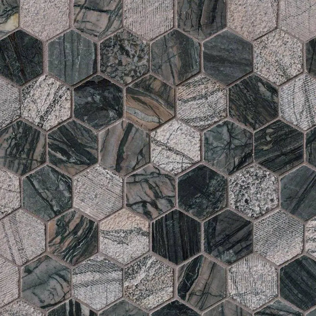 MSI Surfaces Henley 2 Hexagon Multi Finish Mosaic Tile - Plumbing Market