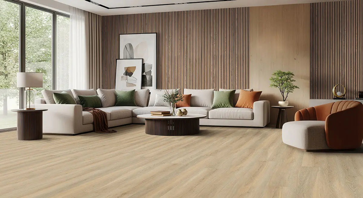 MSI Surfaces Natural Acoustic Fluted Wood Slat Wall Panels 9.5 x 120