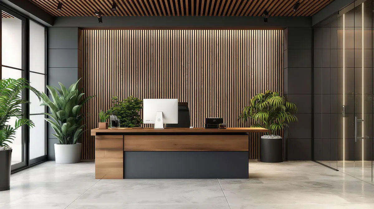 MSI Surfaces Natural Acoustic Fluted Wood Slat Wall Panels 9.5 x 120