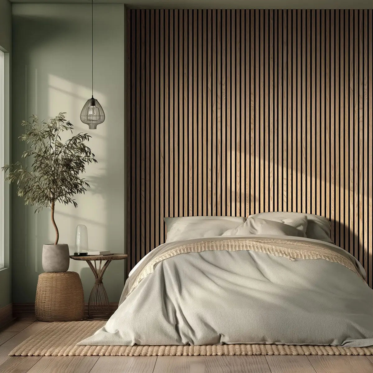 MSI Surfaces Natural Acoustic Fluted Wood Slat Wall Panels 9.5 x 120