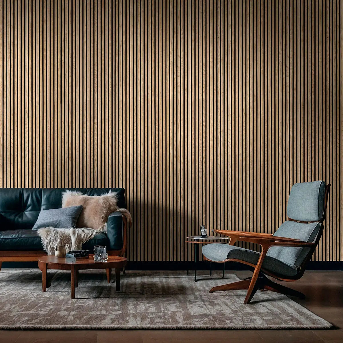 MSI Surfaces Natural Acoustic Fluted Wood Slat Wall Panels 9.5 x 120