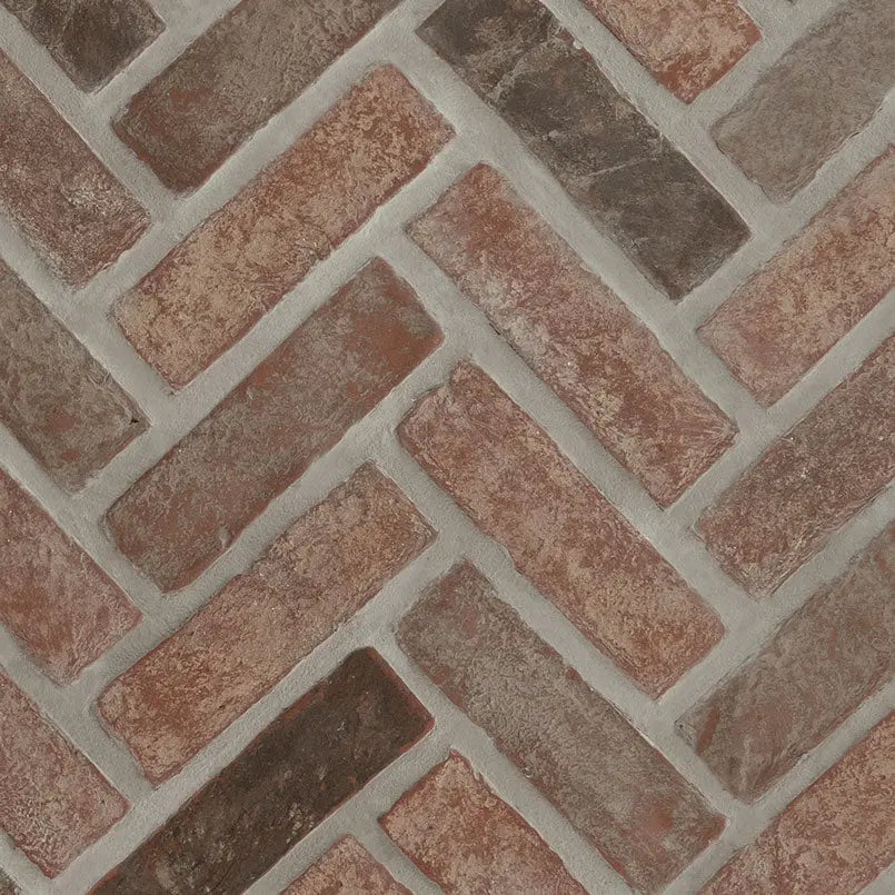 MSI Surfaces Noble Red Reclaimed Clay Brick Herringbone