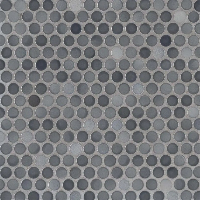 MSI Surfaces Penny Round Grigio Mix Glossy Porcelain Tile - Plumbing Market