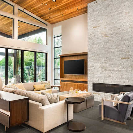 MSI Surfaces Royal White Splitface Ledger Corner LPNLQROYWHI618COR - Plumbing Market