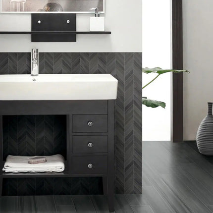 MSI Surfaces Watercolor Graphite Chevron 12X15 Mosaic NWATGRACHE12X15 - Plumbing Market