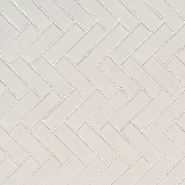 MSI Surfaces White Glossy Herringbone Mosaic SMOT-PT-RETBIA-HB - Plumbing Market