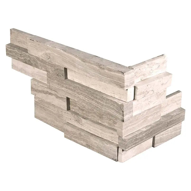 MSI Surfaces White Oak 3D Honed Ledger Corner 6 x 18