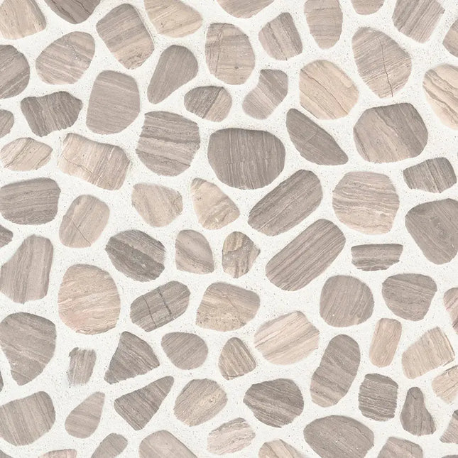 MSI Surfaces White Oak Pebbles Mesh Backed SMOT-PEB-WHTOAK - Plumbing Market