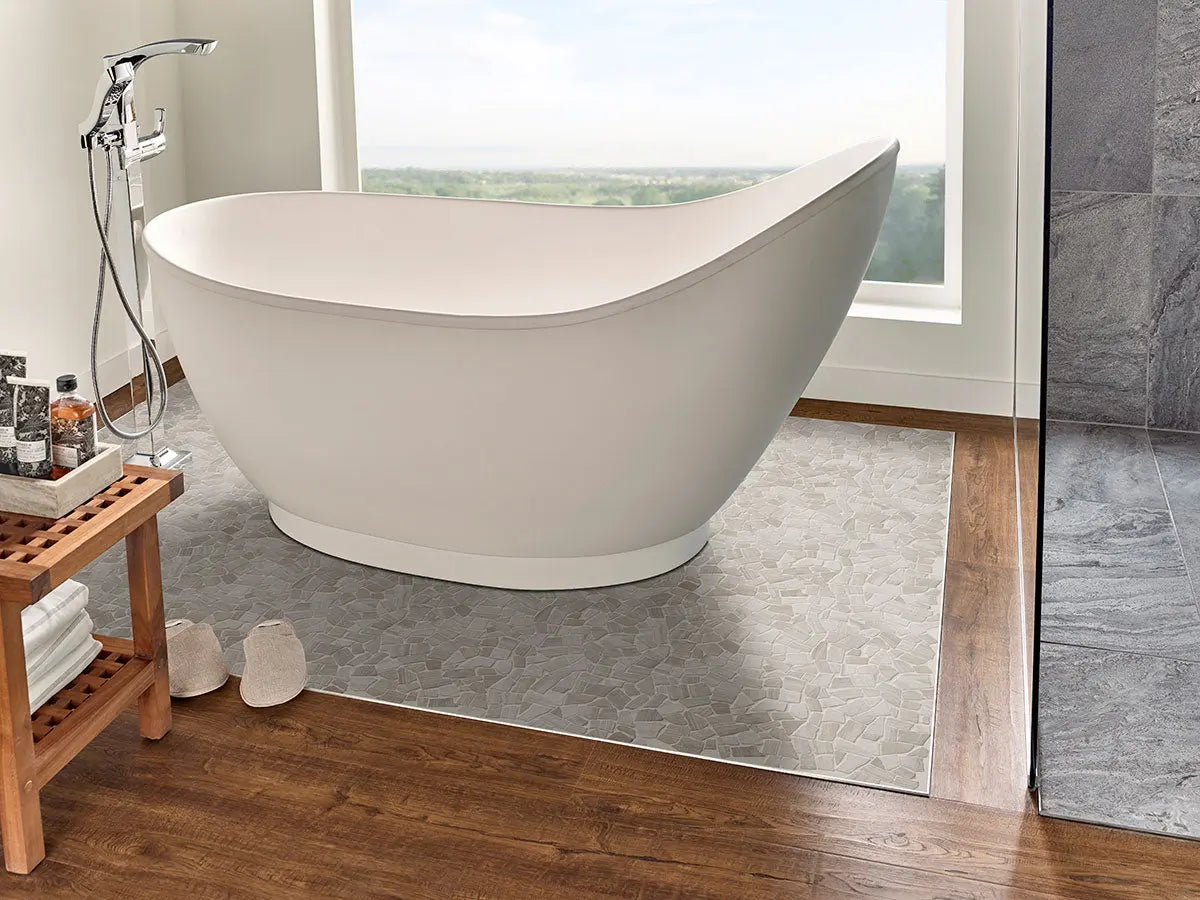 MSI Surfaces White Oak Pebbles Mesh Backed SMOT-PEB-WHTOAK - Plumbing Market