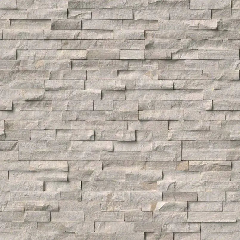 MSI Surfaces White Oak Splitface Marble Stacked Stone 6 x 24