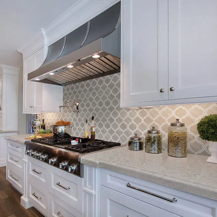 MSI Surfaces White Quarry Savona Mosaic SMOT-WQSAV-HON10MM - Plumbing Market