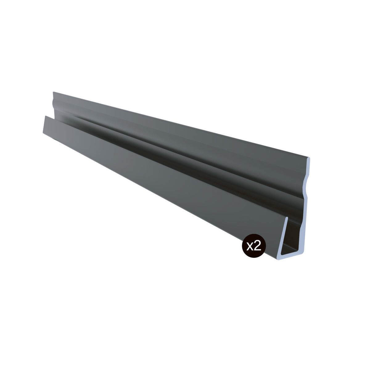 Zitta 2 ends finishing kit 76'' for on wall installation black MU0076HAEK4