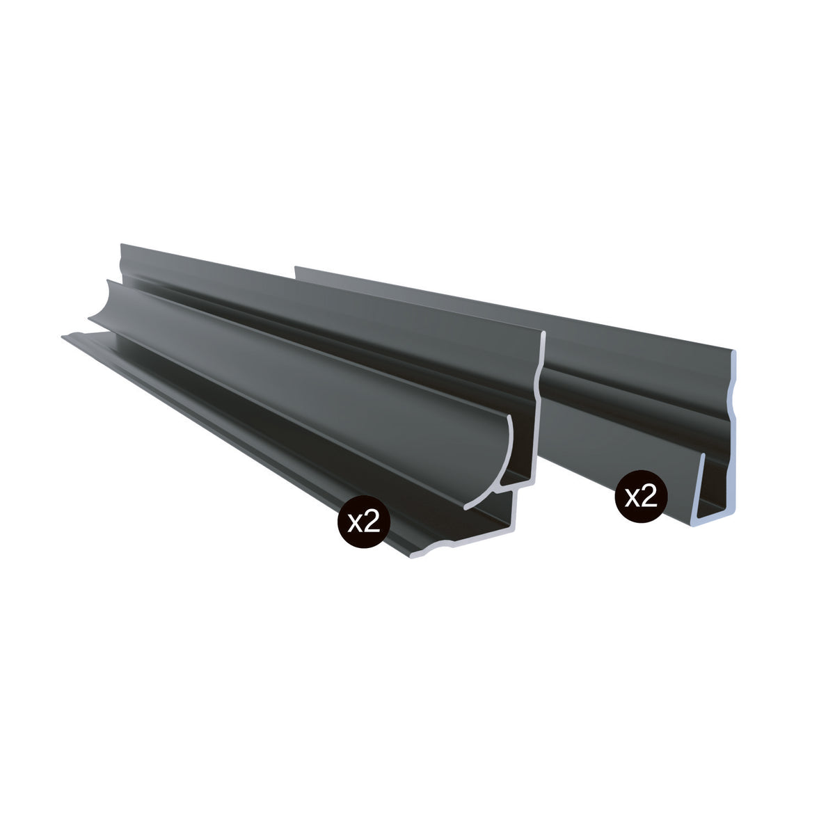 Zitta 2 corners and 2 ends finishing kit 96" for alcove installation black MU0096HCCK4