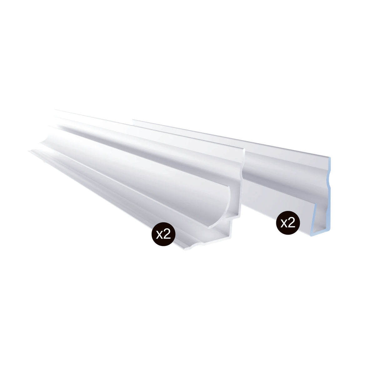 Zitta 2 corners and 2 ends finishing kit 96" for alcove installation white MU0096HCCK5